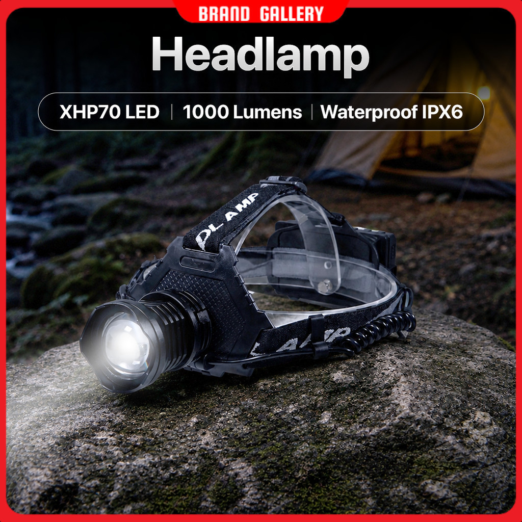 Senter Kepala Headlamp LED IPX6 1000 Lumens - P70
