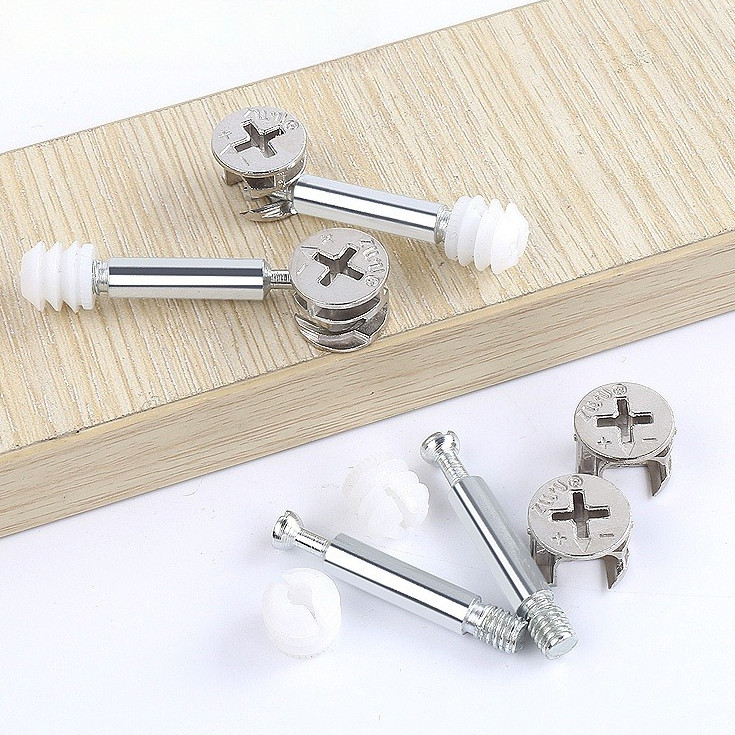 Minifix Bolt 3 in 1 Konektor Baut Knock Down Lemari Furniture Kuat Anti Korosi Isi 20 Pcs Set