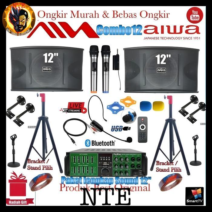 Paket Karaoke 1 set sound system Audio 12 inch Aiwa Combo 12 Siap live