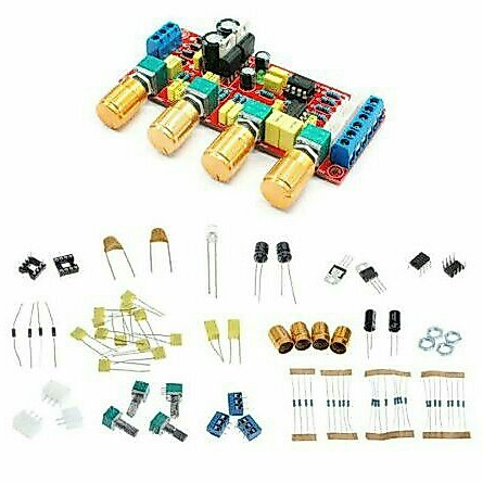 Diy NE5532 Hi-fi Stereo Pre-amp Preamplifier Tone Control 4 Channel Tegangan CT 12V