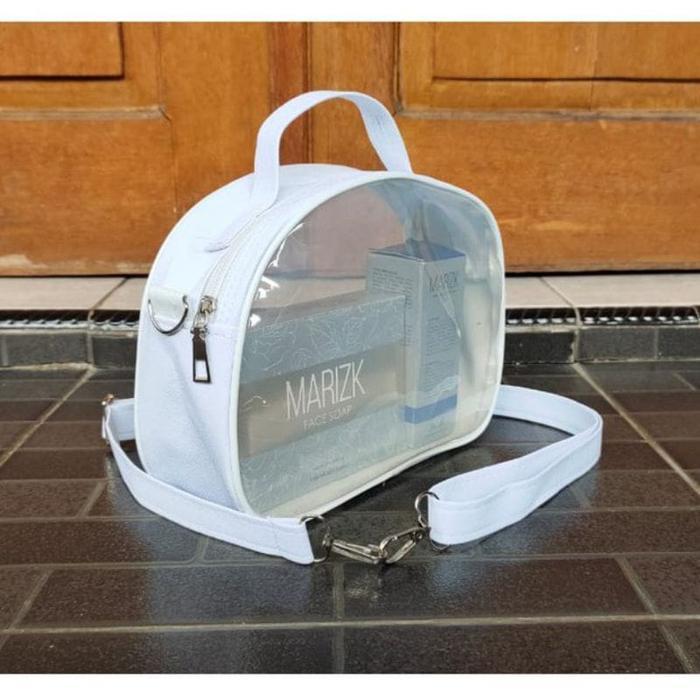 Tas Selempang Wanita Transparan / Tas mika pvc anisa (free gantungan) - HITAM terlaris