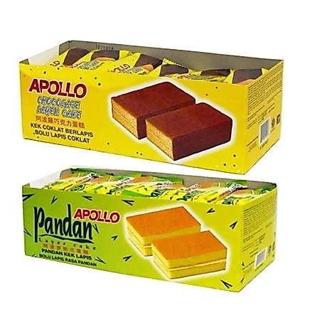 Apollo cokelat - pandan / apollo layer cake malaysia