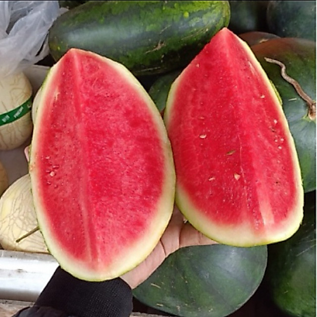 Buah Semangka Merah 1 Buah / Buah Semangka Merah Manis/Semangka Murah/Semangka Tanpa Biji/Es Semangk