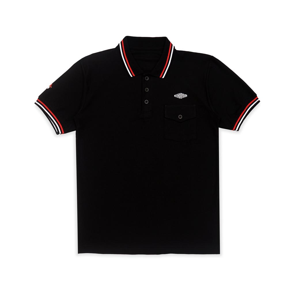 Kick Denim - Poloshirt Hitam Pria CVC Pique Hexagon Soft Saku - PS Valve