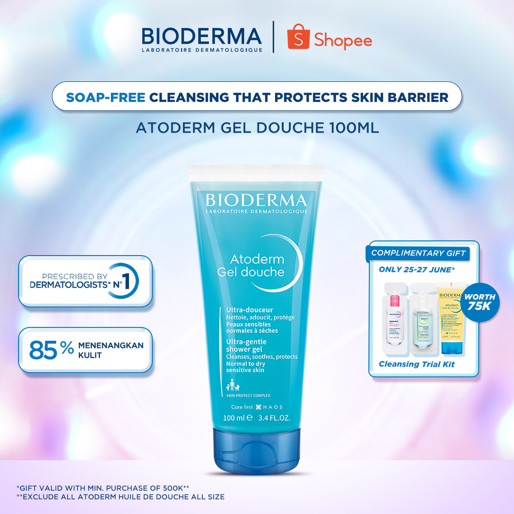 Bioderma Atoderm Gel Douche 100 ml - Facial / Body Wash untuk Kulit Normal / Kering