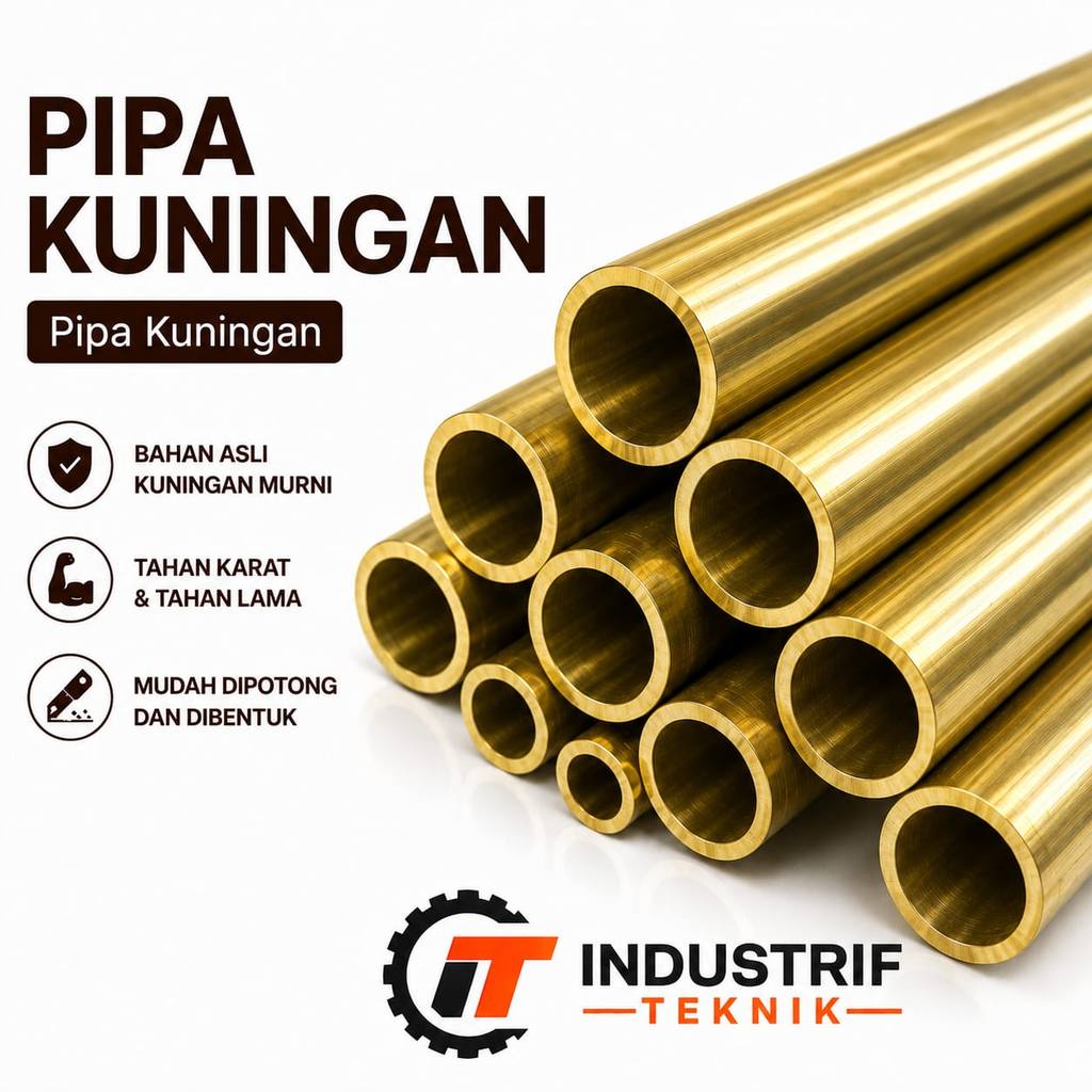 Pipa Kuningan diameter 10mm x 1mm x 1000mm