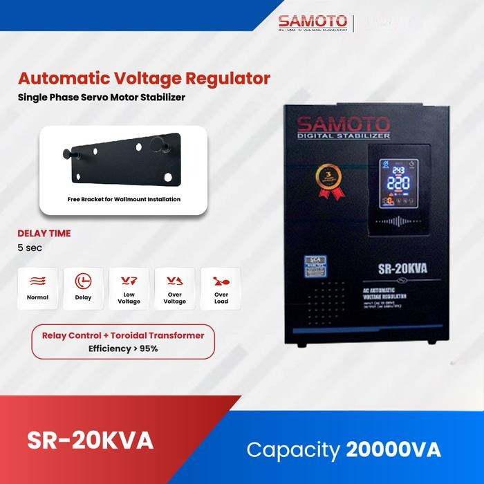 Digital Stabilizer 20000 - 20000 VA Samoto Stavol Listrik Single Phase 20000VA AVR Relay 20KVA SR20K