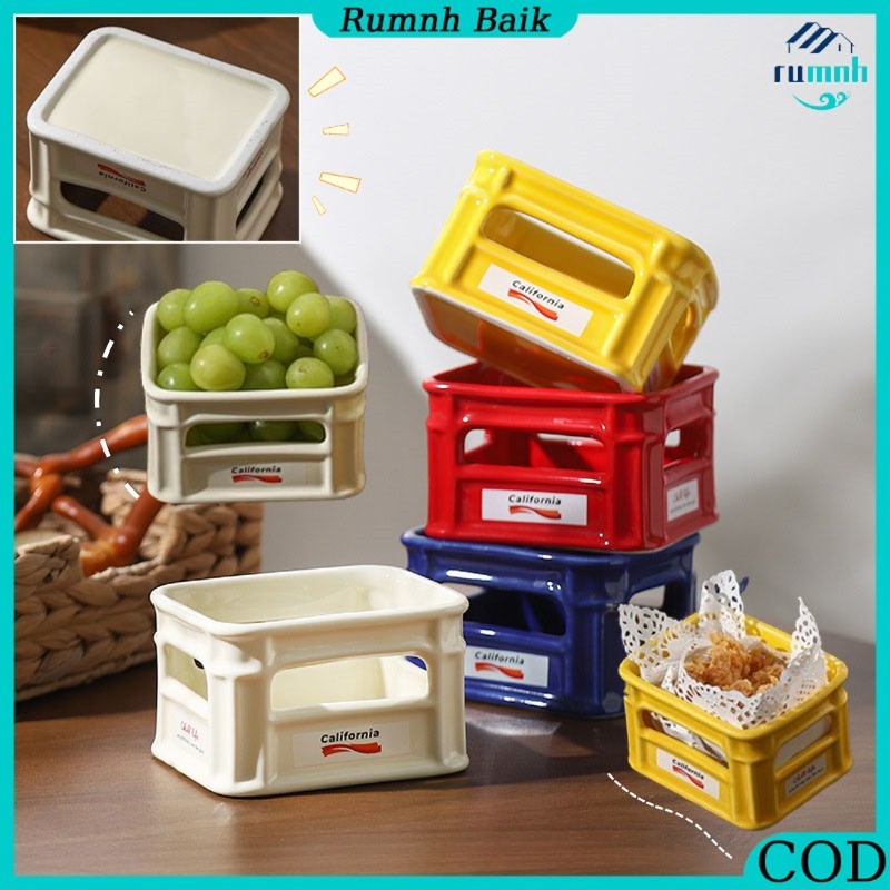 Kotak Penyimpanan Keramik / Storage Basket Keranjang Keramik Serbaguna Keranjang Buah Keramik