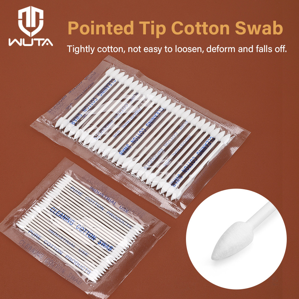 

WUTA 25pcs Cotton Swabs Sponge Stick Double Pointed Cotton Buds for Dying Leather Edge Finish DIY Painting Apply Glue Craft Tool