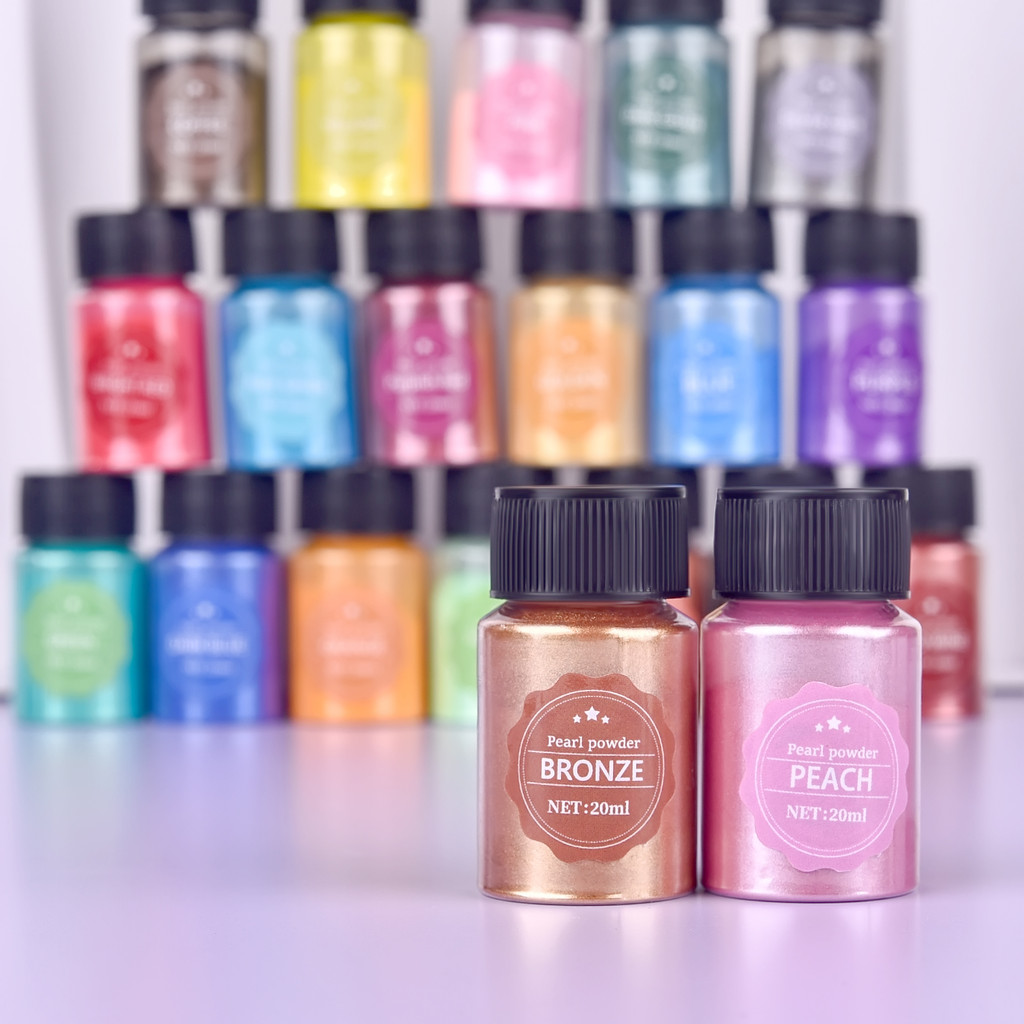 

10g/Bottle 24Colors Natural Mica Pearl Powder Dye Epoxy Epoxy Resin Candle DIY Jewelry Making Crafts Pearl Powder Pigment