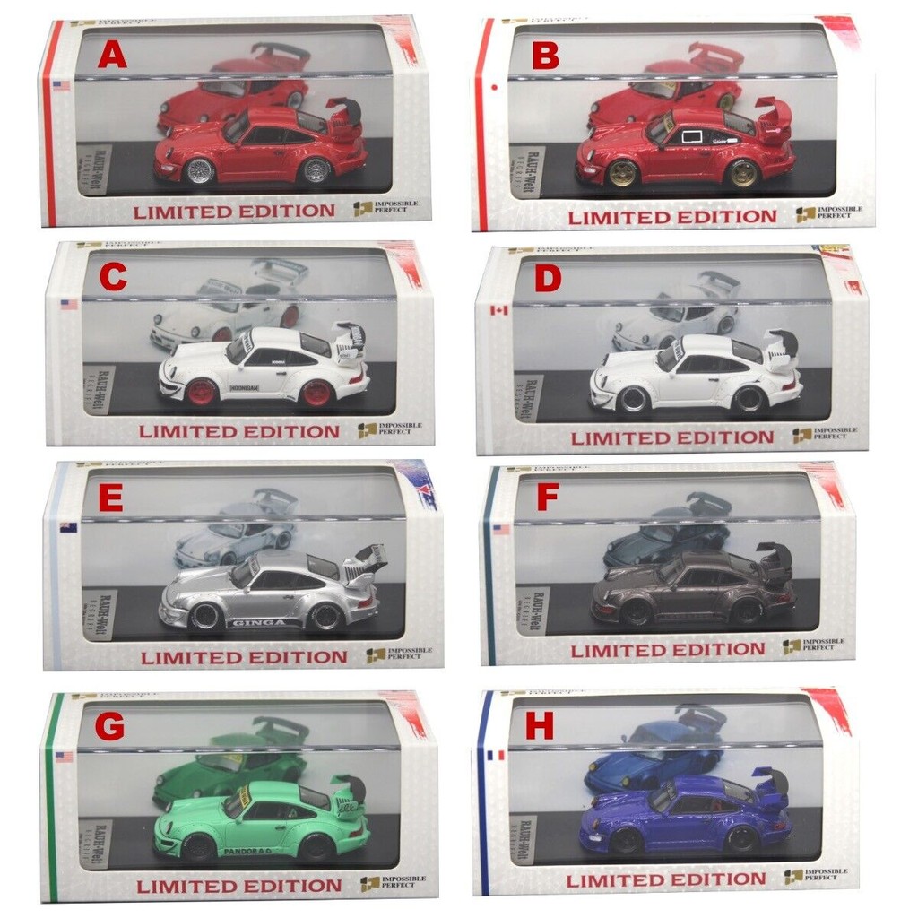 Impossible Perfect IP 1:64 PorschEEe RWB964 Resin 300 Ltd 8 styles---- (In Stock)