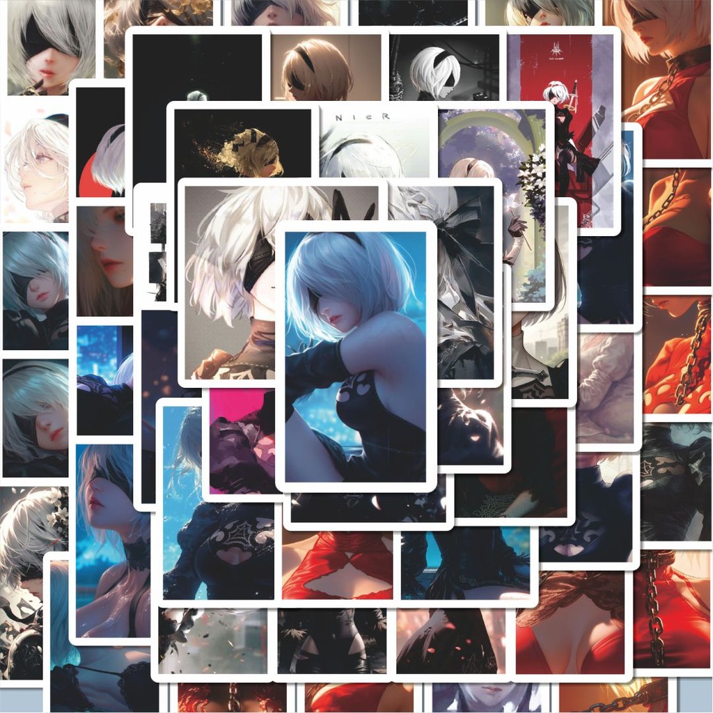 

100PCS Lucu Stiker Game Nier Portrait Version Stiker Aesthetic Stiker Anti Air Stikers Berperekat Waterproof sticker decal buat Motor Helm Buku Journal Koper Casing HP Laptop Botol Minum Hadiah anak