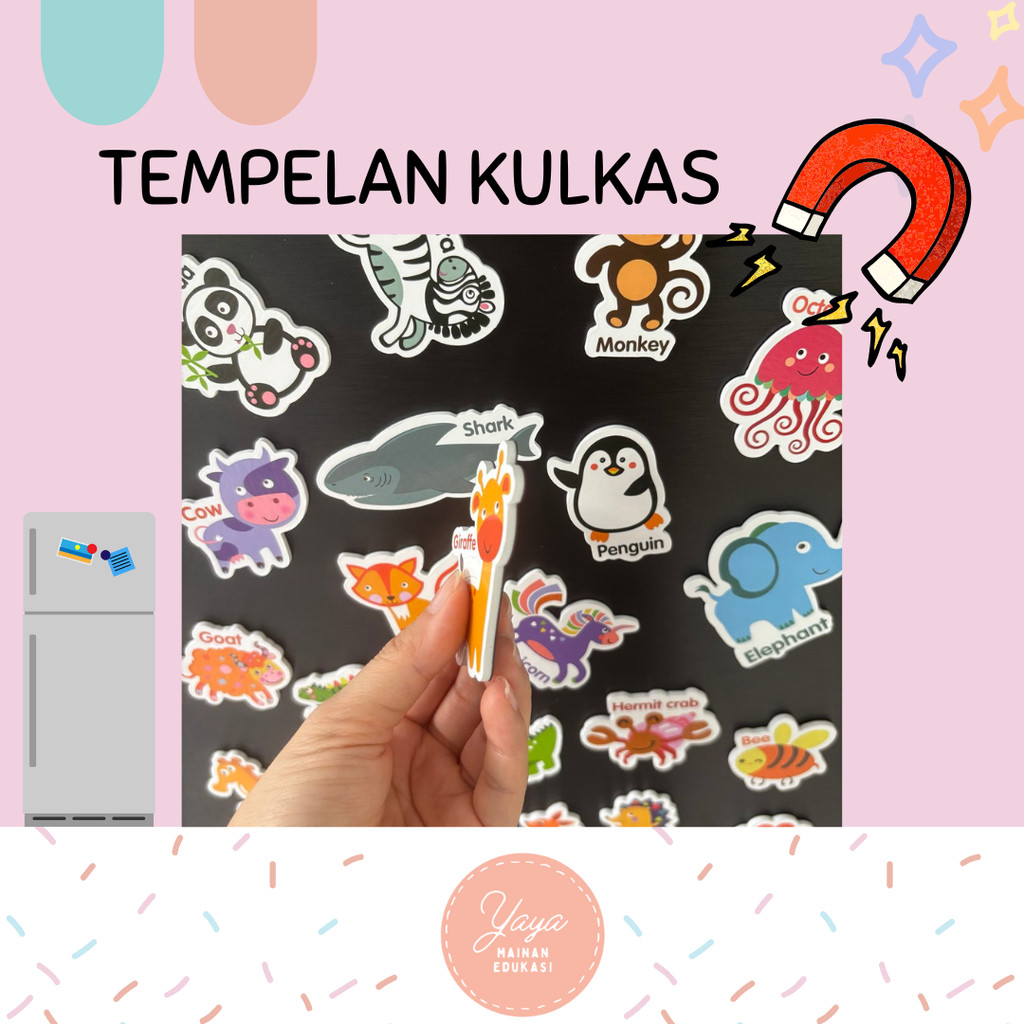 Tempelan Kulkas Kosakata angka huruf buah hewan mix | HIASAN KULKAS MAGNET | HIASAN KULKAS EDUKASI Y