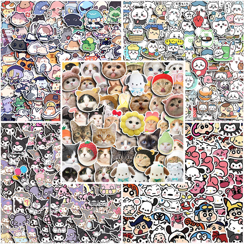 

50-100pcs stiker Emoji Kepala Kucing yang Lucu Kreatif DIY untuk Komputer, Washi, Scrapbooking, Laptop, Alat Tulis, Seni, dan Kerajinan.