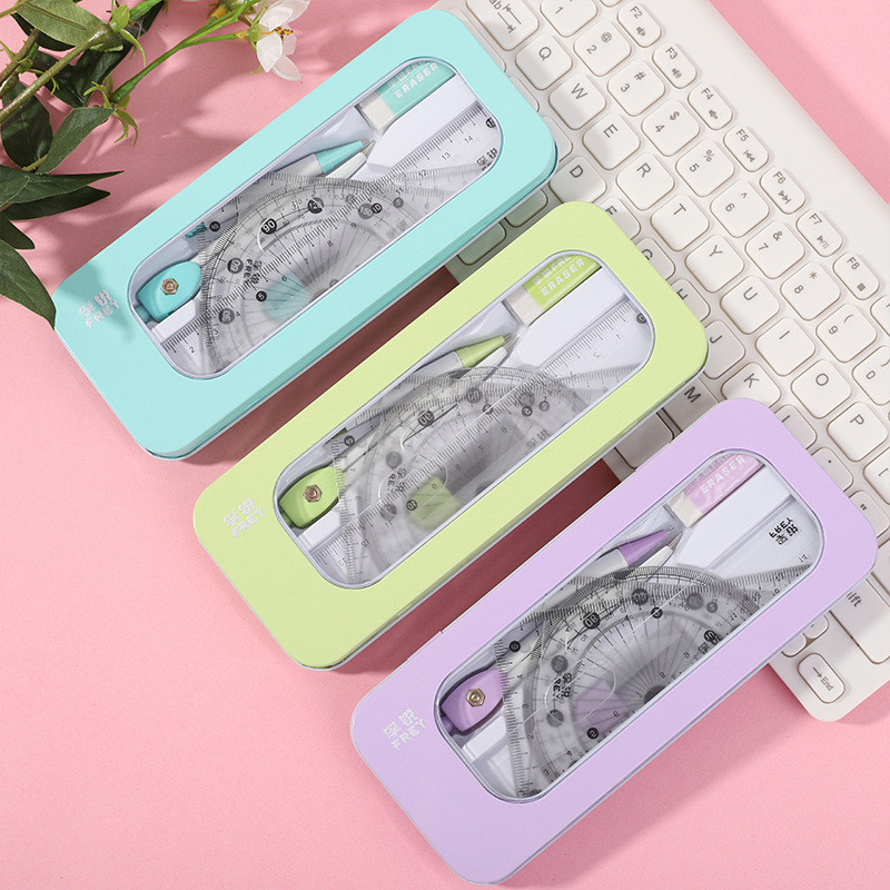 

[ CRATK ] RULER, COMPASS, PROTRACTOR, STENCIL SET WITH BONUS STORAGE CASE / PENGGARIS 7IN1 SERBAGUNA / PENGGARIS & JANGKA MULTIFUNGSI 7IN1 SET LENGKAP FREE TEMPAT