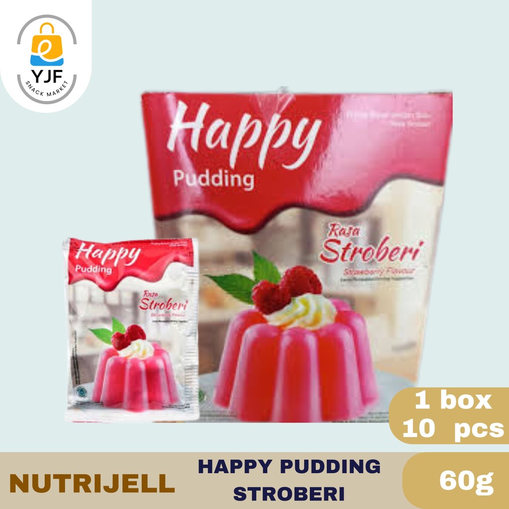 

Nutrijell Happy Pudding Rasa Cokelat / Stroberi / Vanila / Taro 60g 1 BOX/10 SCH