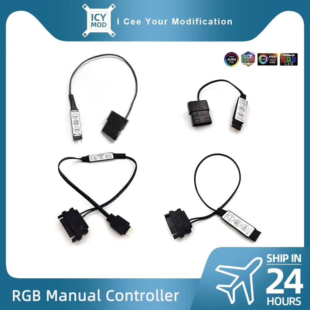ARGB Manual Controller 5V3PIN To Molex Power Supply SATA Converter Adjust Light Interface 12V4PIN Ad