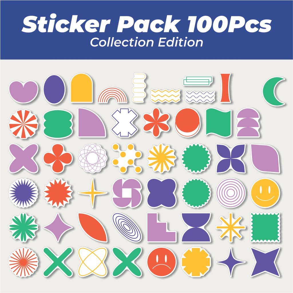 

Hot Stiker Geometric Brutalist Shape [Bentuk Geometris] Lucu Anti Air Stikers Berperekat Waterproof Sticker Decal Buat Motor Helm Buku Journal Koper Casing HP Laptop Botol Minum