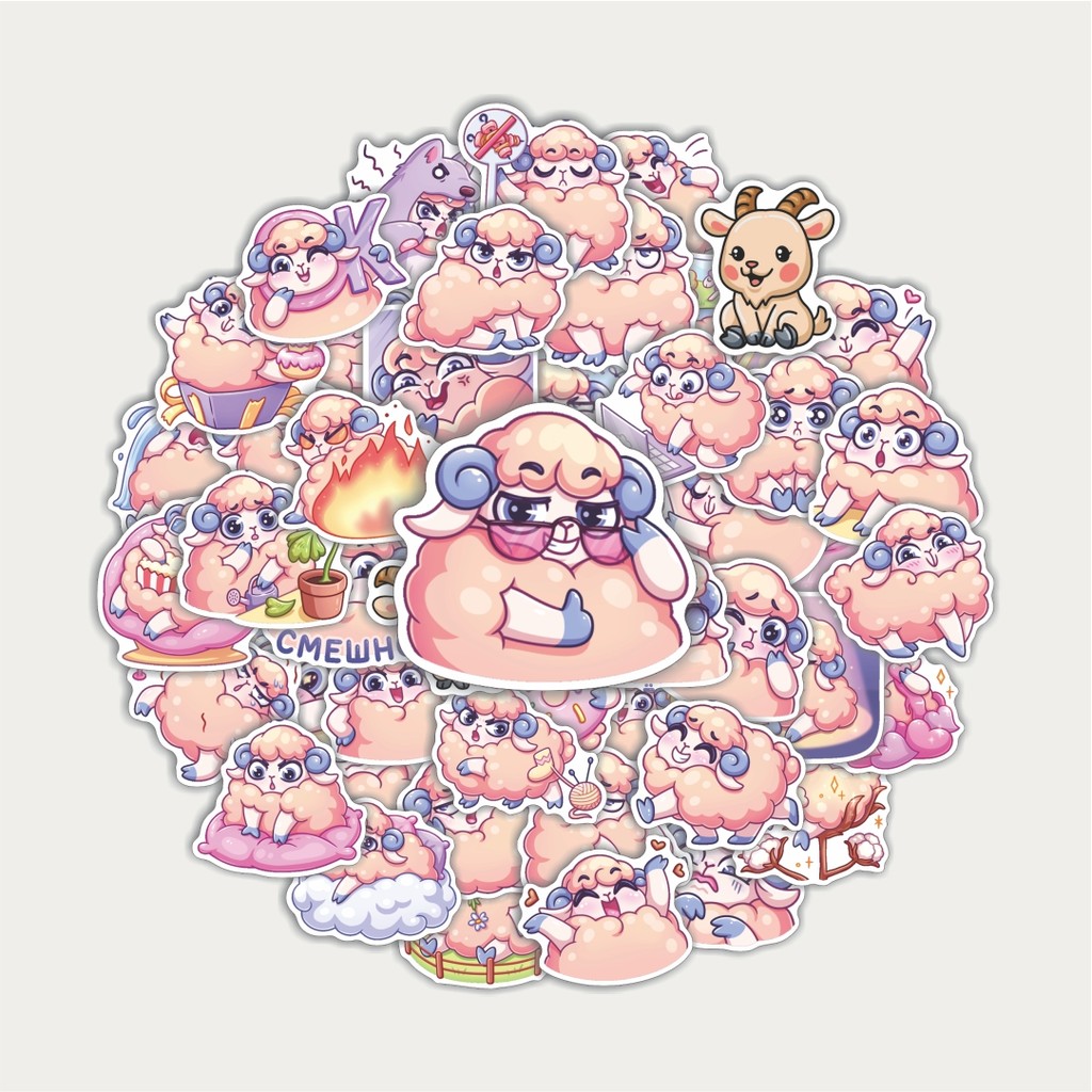 

Sticker Pack Stiker Animal Cute Sheep [Domba] | Sticker TUMBLR | Stiker LAPTOP KOPER HELMP