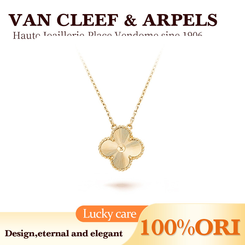 [100% Original]Van Cleef & Arpels Alhamdra Four Leaves Lucky Series Pendant,Kalung Wanita,Clover,Kal