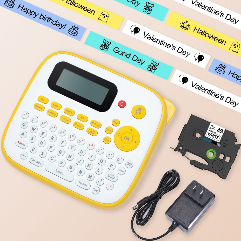 

Portable Label Maker D210S Compatible for Brother P-touch Label Tape Similar as PTD210 for School Home & Office Organization