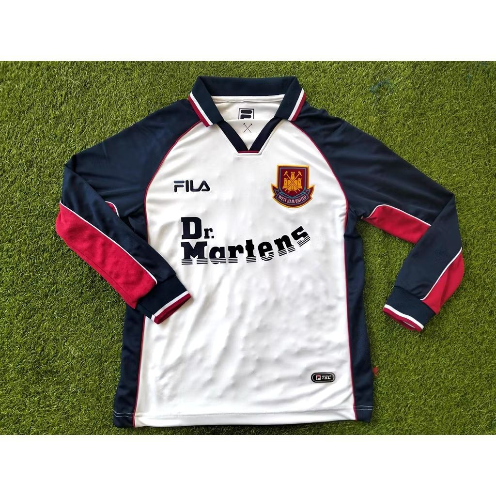 TALUNAMBA   Jersey Retro WestHam Away Longsleeve Blokecore Vintage Classic Size Lengkap S-5XL