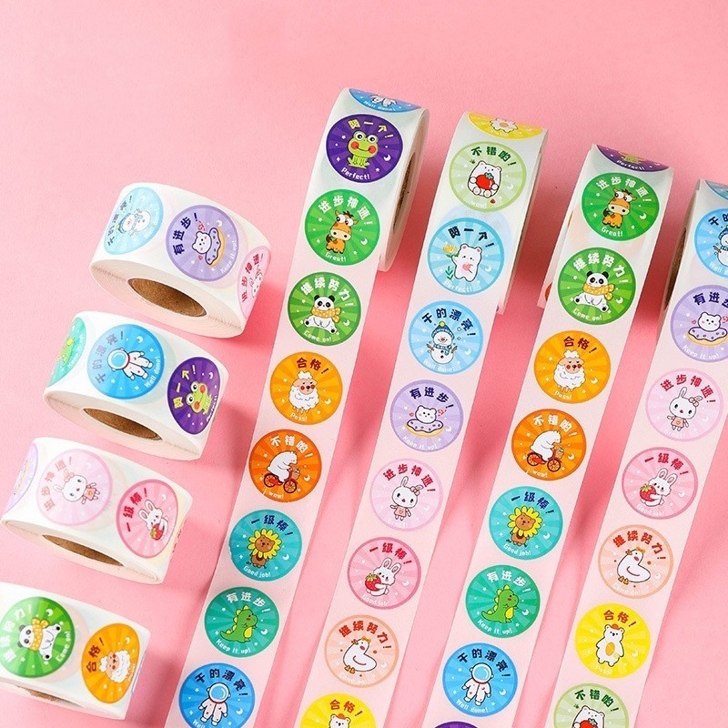 

-JOJU- 1SET ISI 200 DAN 500 STICKER ROLL MOTIF KARTUN LUCU / STICKER ROLL MOTIF BUNNY AND GIRL KAWAI / LABEL STICKER ROLL