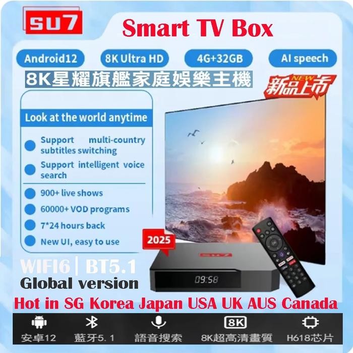 ANDROID TV BOX SVICLOUD SVI SU7 MODEM TV EVPAD SIARAN DAN FILM RAM 4GB ROM 32GB - SVI CLOUD 10P 10S 