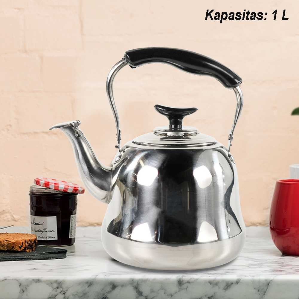 COD Teko Ceret Ketel Masak Air Panas Dengan Filter Saringan Bahan Stainless Steel Besar Jumbo 1 Lite