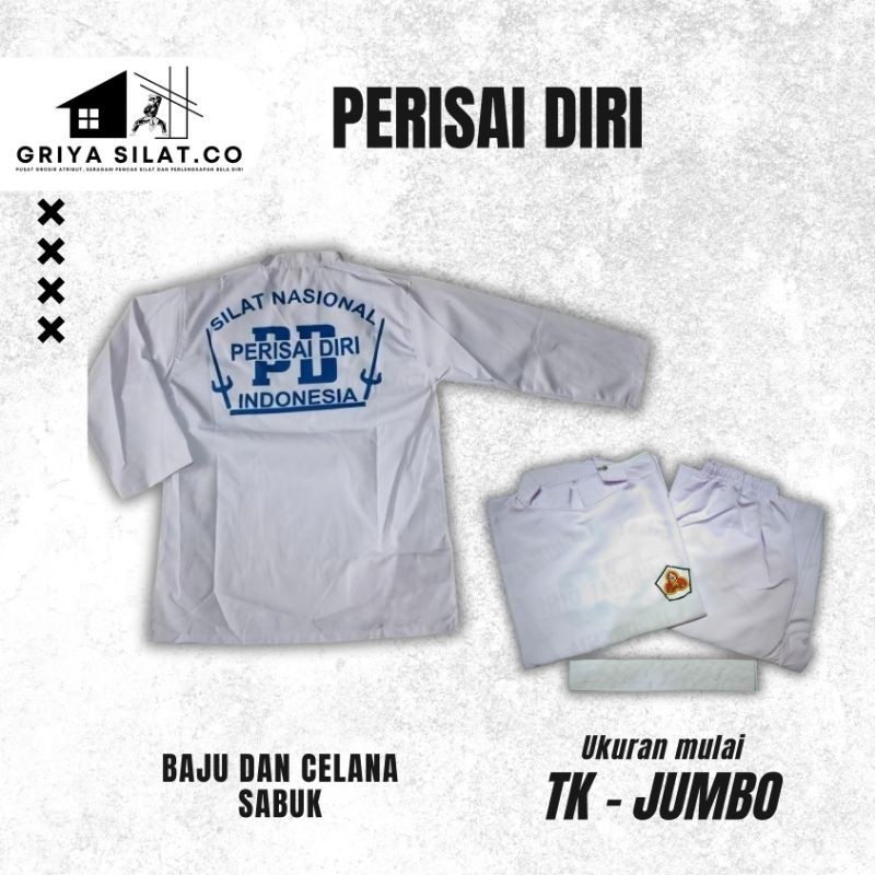 Baju silat perisai diri, seragam latihan pencak silat perisai diri, sakral perisai diri