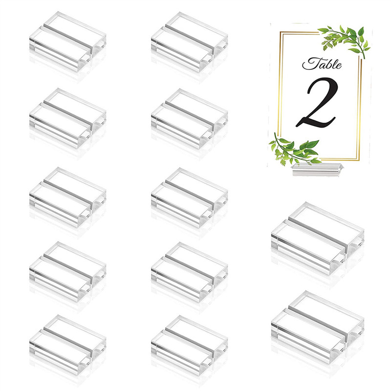 

AK23-Acrylic Stands Clear Place Card Holders With Card Slot Table Numbers Display Stands Wedding Sign Holders (36 Pieces)