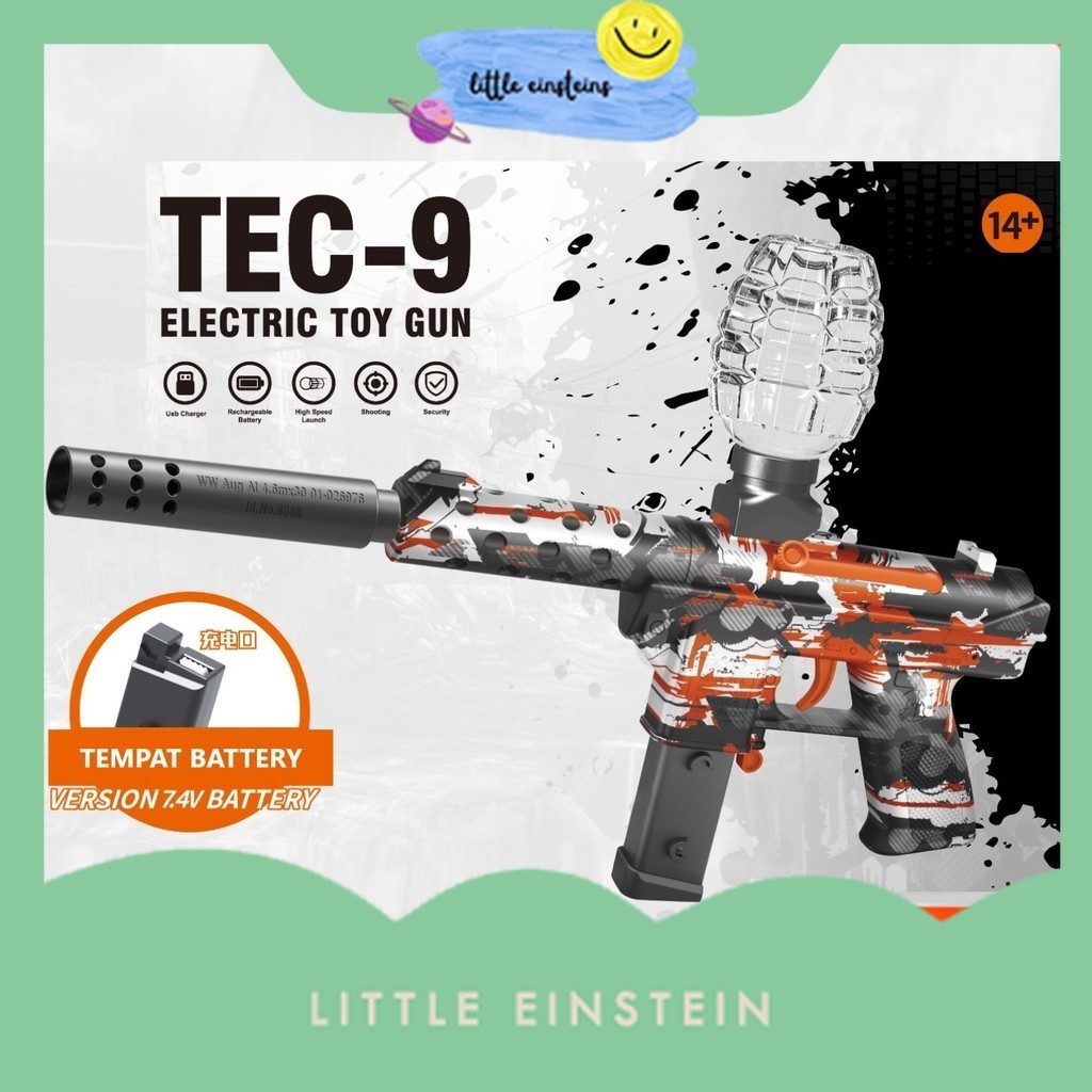 Little Einstein Mainan Anak BTC-3039 TEC-9 ELECTRIC TOY GN Mainan Tembakan Otomatis Bubble Seru Anak