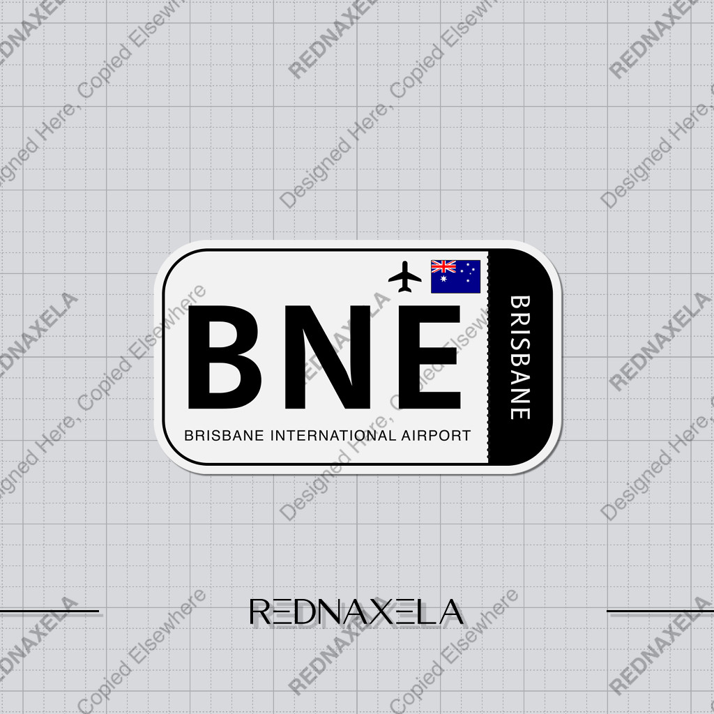 

Stiker Vinyl Brisbane International Airport Code BNE Sign Sticker