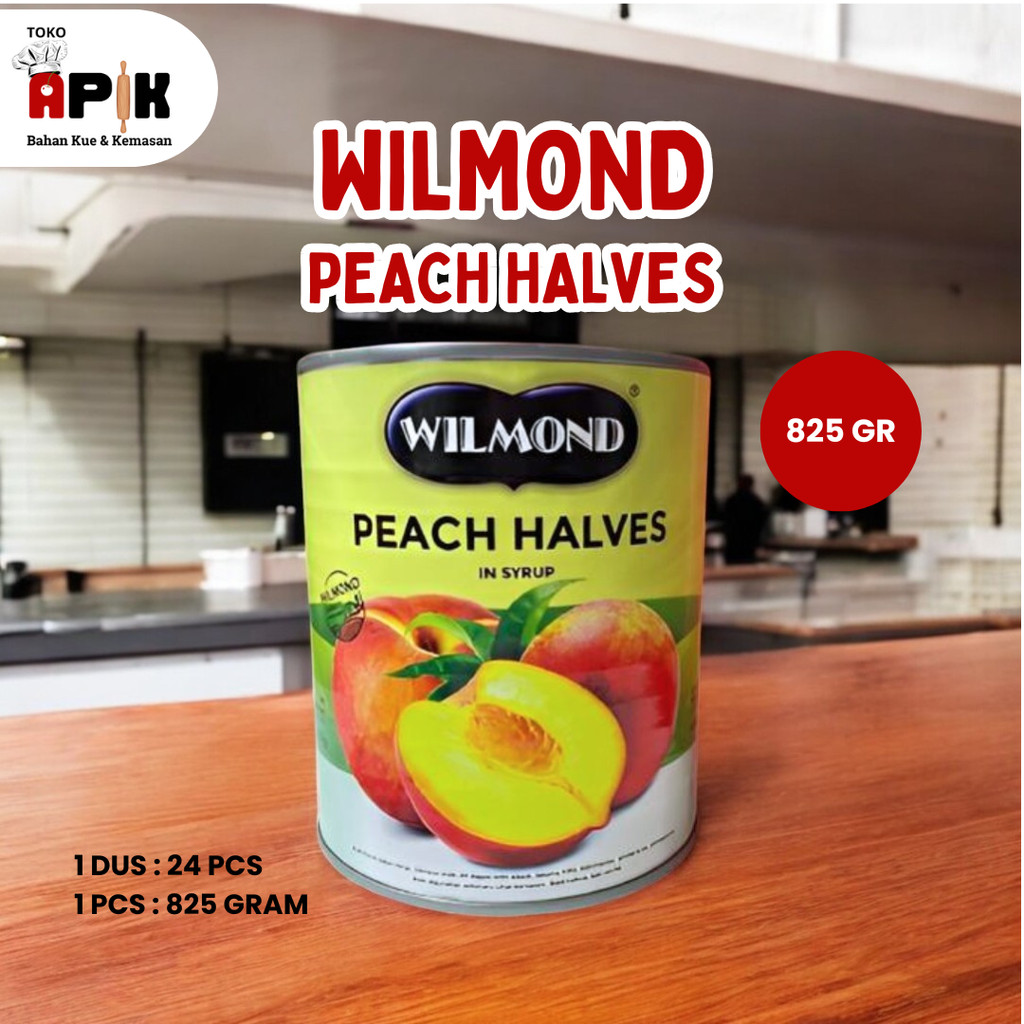 

WILMOND PEACH HALVES IN SYRUP RRT UKURAN 825 GRAM / MAKANAN KALENG BUAH