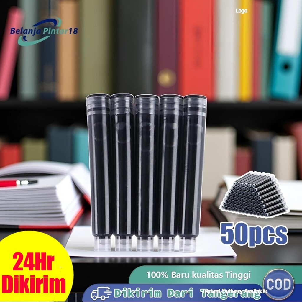 

50pcs Refill Fountain Pen Standar Tinta Fountain Pen Set 0.9ml Panjang 5,1cm Diameter Dalam 3,4mm