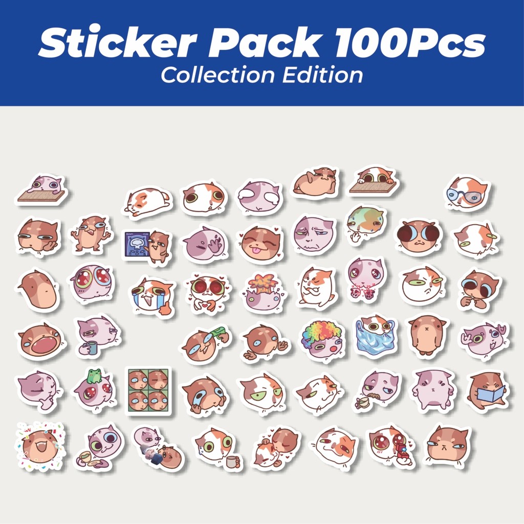 

Hot Stiker Funny Character Motion Cat Sticker Lucu Anti Air Stikers Berperekat Waterproof Sticker Decal Buat Motor Helm Buku Journal Koper Casing HP Laptop Botol Minum