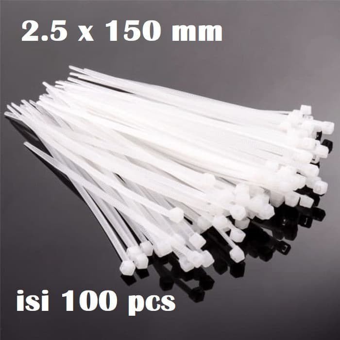 

Kabel ties Cable ties Kabel tis Cable tie Perapih 2.5x150mm isi 100Pcs