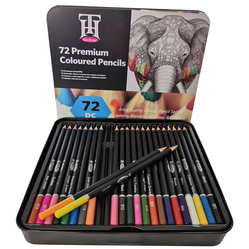 

Kalour 72/120 Colored Pencil Set Oiliness/Water Soluble Drawing Pencils Kit Organized in Tin Box Quality Core Leads Art Supplies