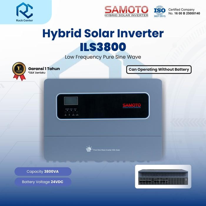 SAMOTO Inverter ILS3800 Low Frequency Pure Sinewave 24V 3800VA Hybrid Off Grid Include MPPT Sistem B