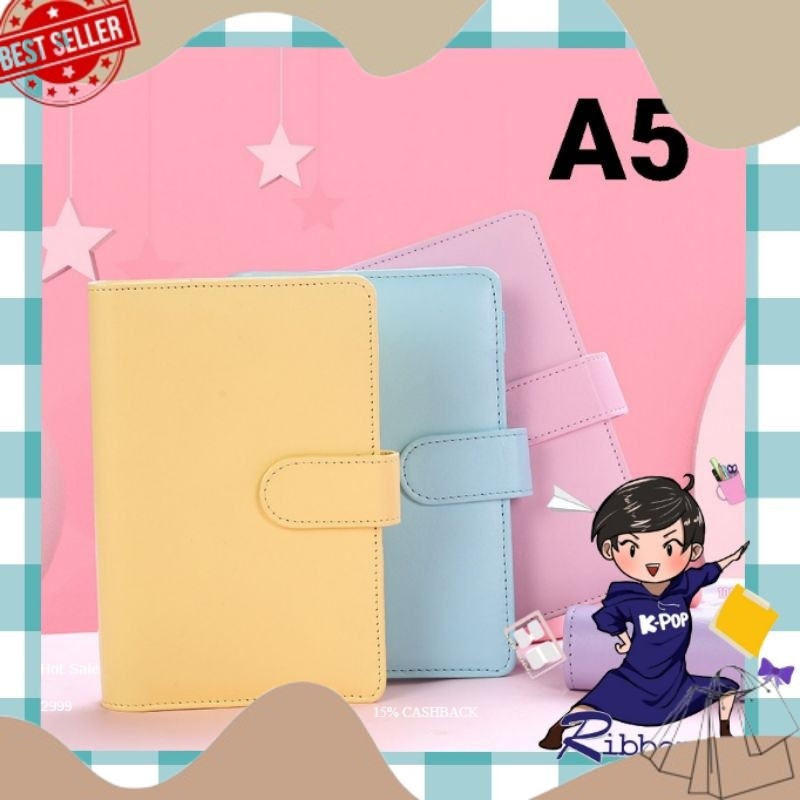 

TREND TODAY A5 Binder Kulit PU 6 Ring Silver Ukuran A5 RIBBON