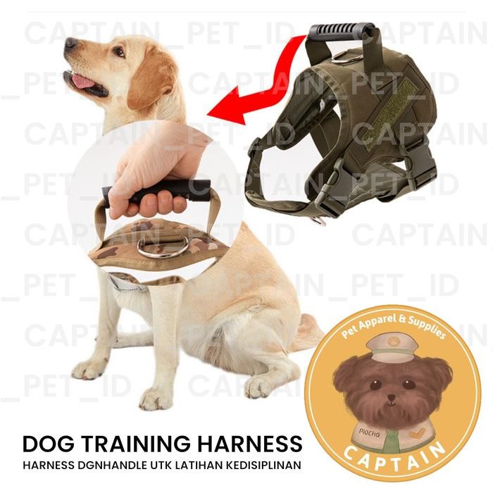 BEN DOG HARNESS K9 MILITARY TACTICAL VEST ROMPI ANJING MILITER LARGE DOG HARNESS - BLACK S