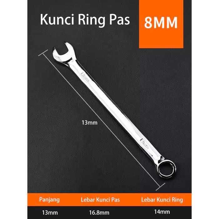 SALE Kunci Ring Pas Set Tools Double Kunci Pas 8-24MM Chrome Vanadium - Kunci Ring Pas 8 MM