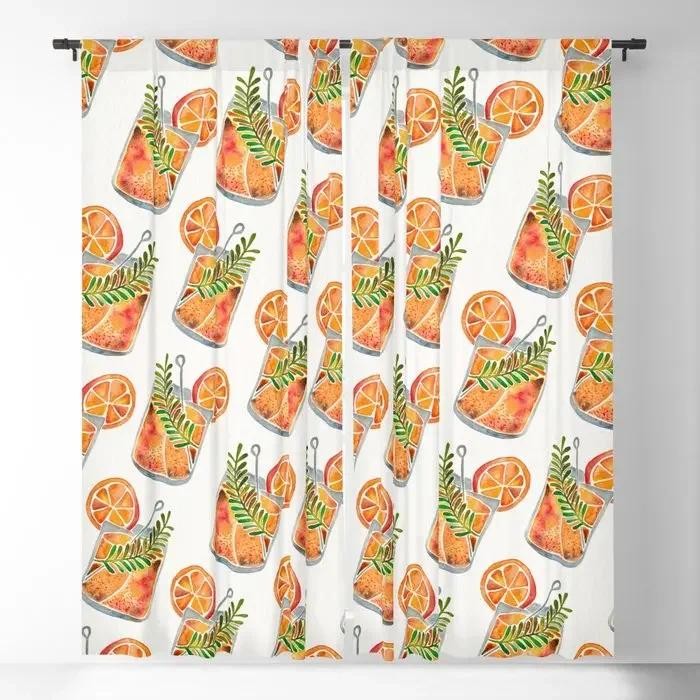 Blood Orange Tequila Sunrise Blackout Curtains 3D Print Window Curtains For Bedroom Living Room Deco