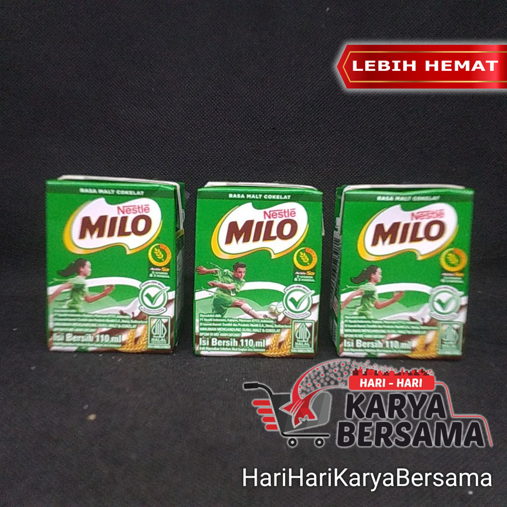 

MINUMAN SUSU UHT NESTLE MILO RASA MALT COKELAT PACK 3'S X 110ML