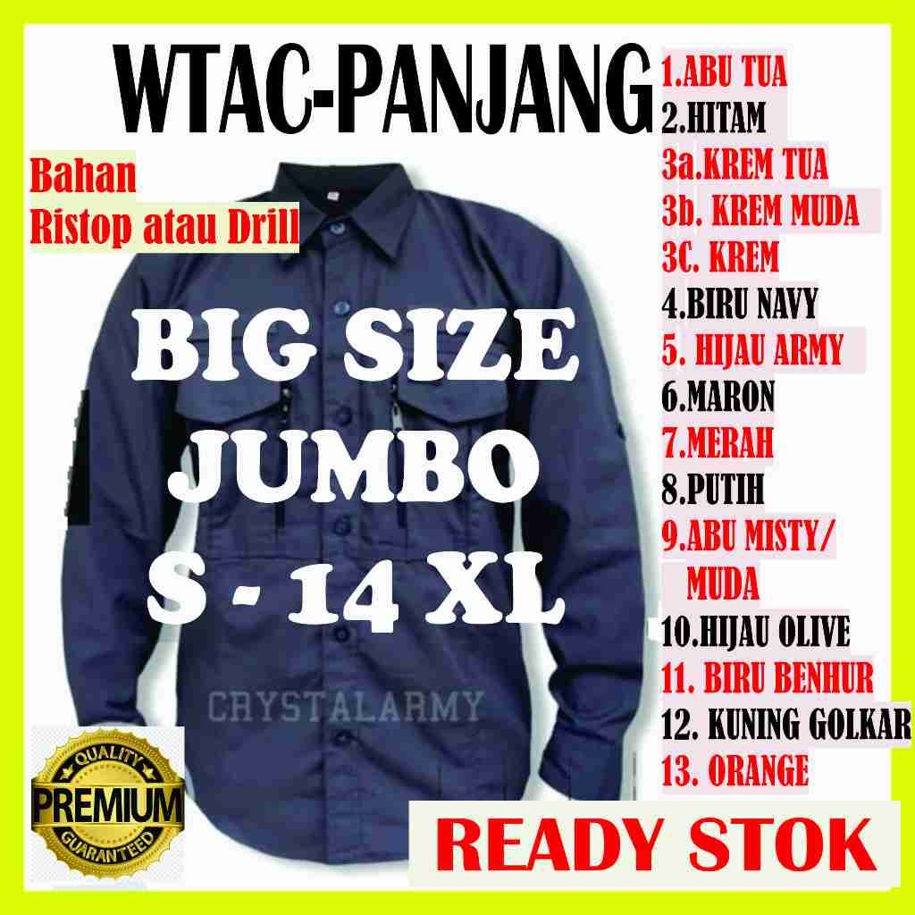 KEMEJA BAJU TACTICAL BIG SIZE JUMBO PDL PDH KERJA LAPANGAN OUTDOOR PRIA WANITA