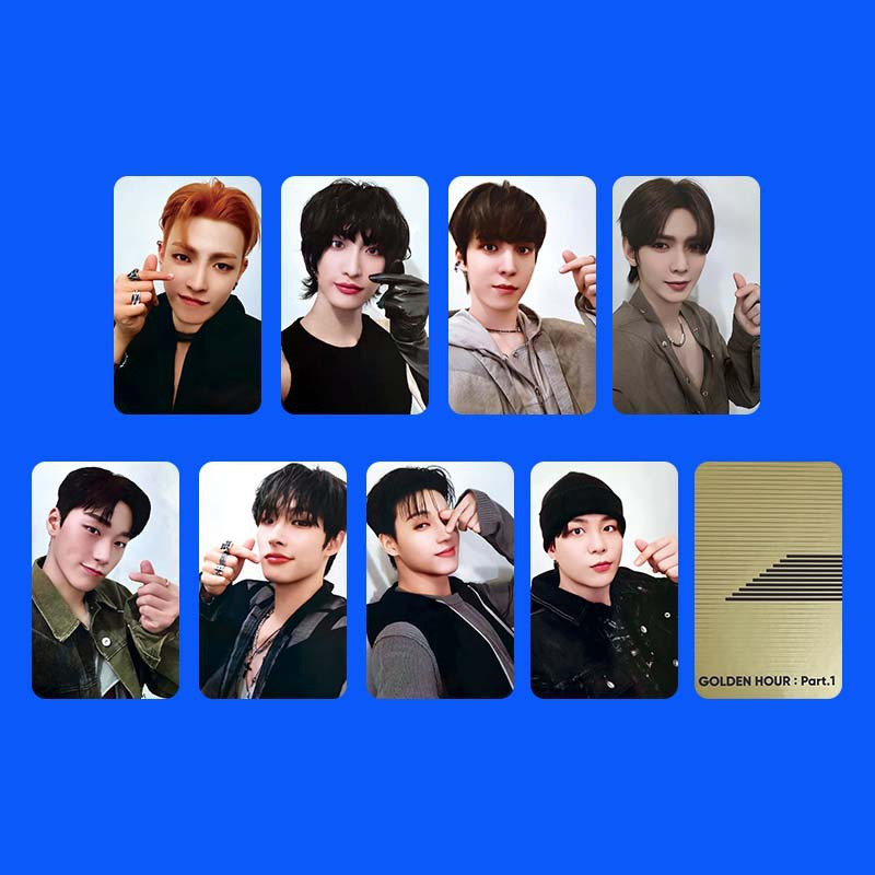 

Kpop 8pcs/set ATEEZ Mini Ten New Album GOLDEN HOUR:Part.1 LOMO Card Mingi San Hongjoong Photo Card Fan Collection Gift Postcard