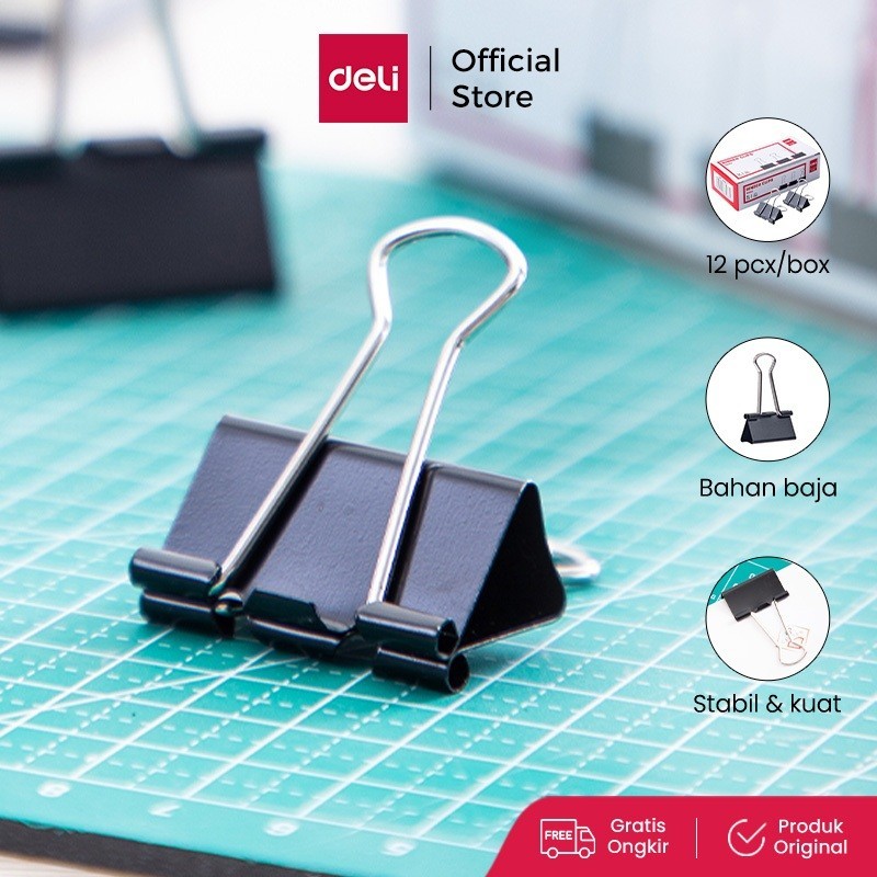 

Deli Binder Clip 32Mm bebas karat dilapisi oleh eletroforesis (260) E38563