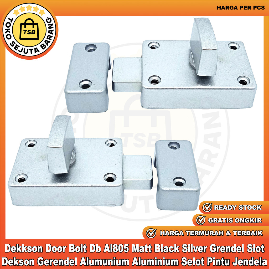 Dekkson Gerendel Alumunium Pintu Jendela Kunci Door Bolt Db Al805 Matt Black Silver Grendel Slot Dek