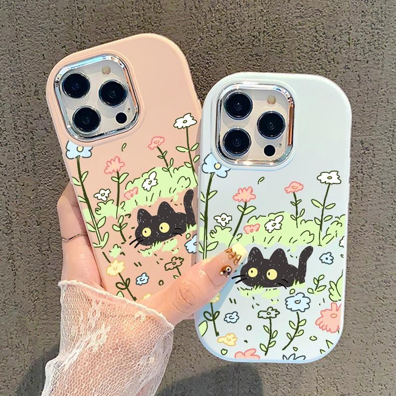 Case For Samsung A32 5G A34 M32 Soft Silicone Metal Chrome Lens Kitten Casing Murah