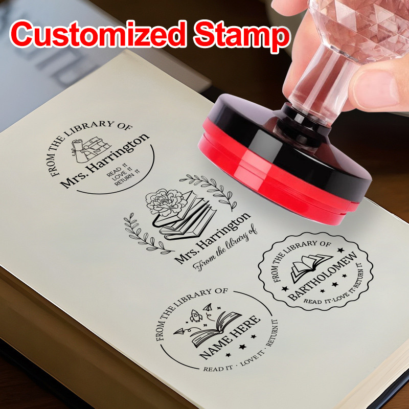 

‌Custom Ex Libris Stamp with Self-Inking - Personalized "From the Library of" Book Seal for Libraries,Schools & Book Collectors‌